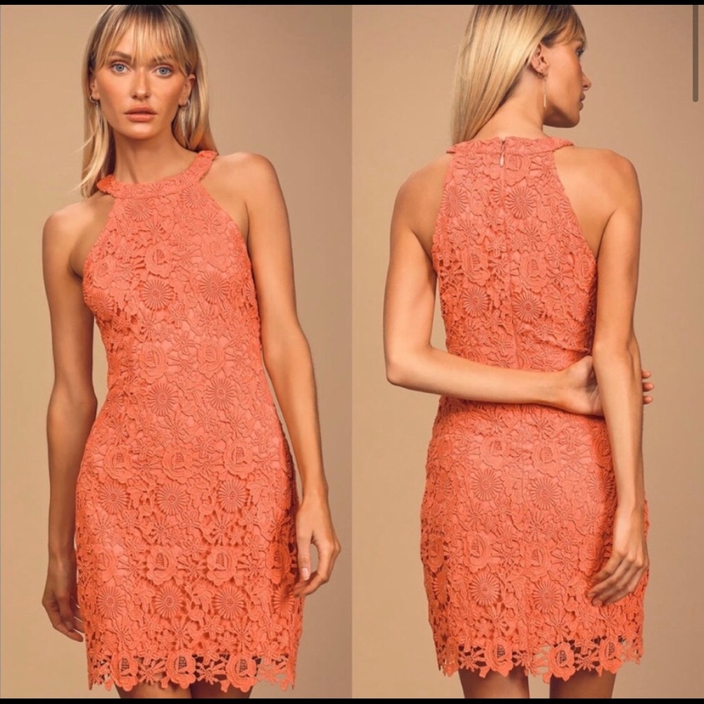 Coral Lulu’s Love Poem Dress - Picture 1 of 5
